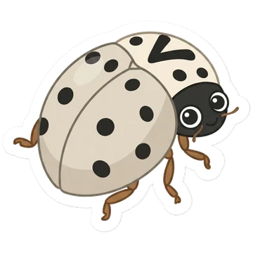 Sticker of Ashy grey ladybird