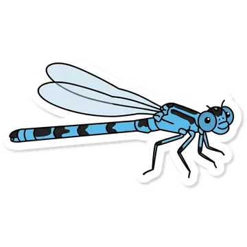 Sticker of Common blue damselfly