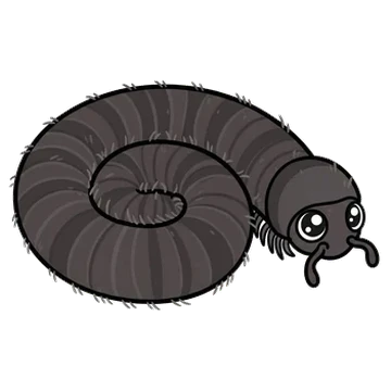 Sticker of Furry snake millipede