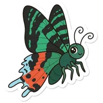 Sticker of Madagascan sunset moth