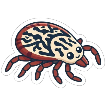 Sticker of Ornate cow tick
