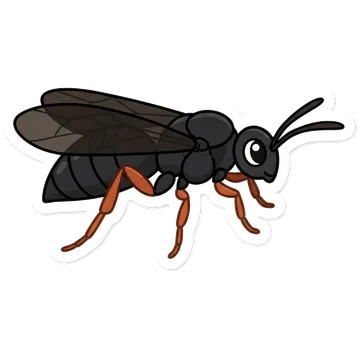 Sticker of White butterfly parasite wasp