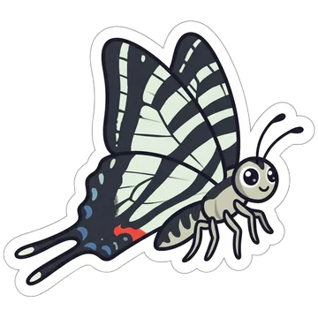 Sticker of Zebra swallowtail